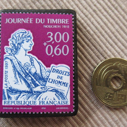 フランス　 切手ブローチ 6052 3枚目の画像