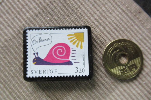 スウェーデン　切手ブローチ　6075 3枚目の画像