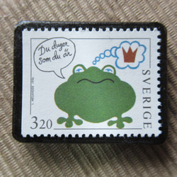 スウェーデン　切手ブローチ　6078 1枚目の画像