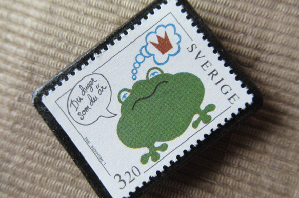 スウェーデン　切手ブローチ　6078 2枚目の画像