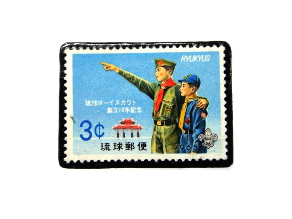 日本（沖繩）1965年“童子軍郵票胸針”850 第1張的照片