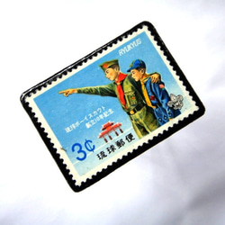 日本（沖縄）1965年「ボーイスカウト切手ブローチ」850 2枚目の画像