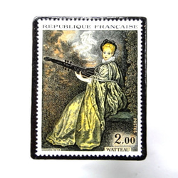 フランス1973年 美術切手ブローチ 854 1枚目の画像