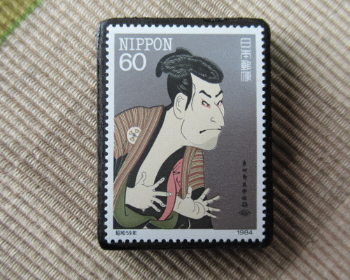 日本「東洲斎写楽」切手ブローチ6253 ブローチ Yukio TANZAWA 通販