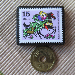 ドイツ　童話　小さな兄妹　切手ブローチ 6396 3枚目の画像