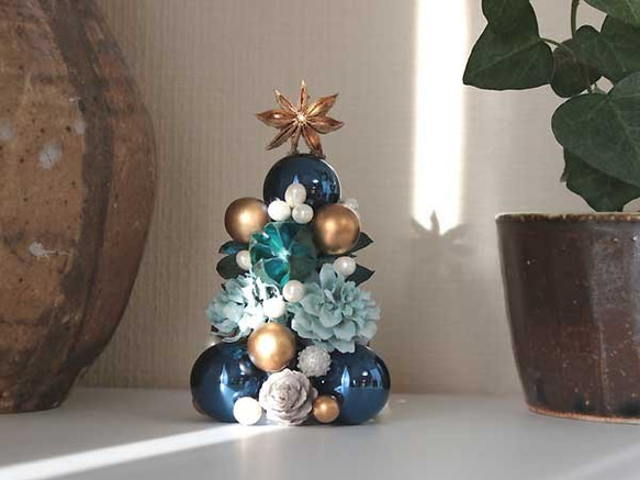 卓上ツリー　ブルー・クリスマスツリー(17)　 creema限定クリスマス2021 5枚目の画像