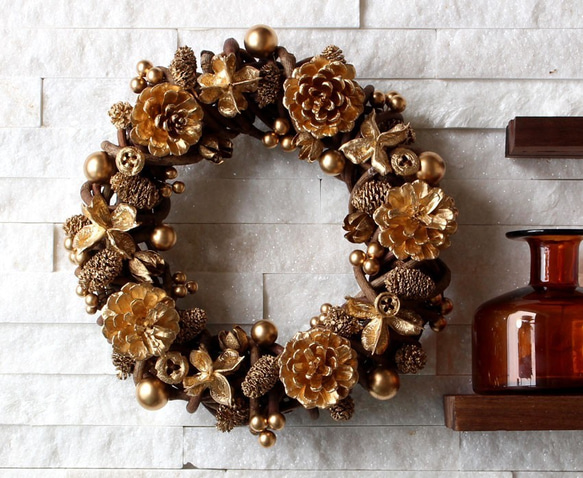 15.クリスマスリース クリスマスリース 直径15cm プリザーブドフラワー MUM FLOWERS