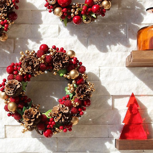 ラズベリー・松ぼっくり・レッド・リース (52R32) Xmas X'mas