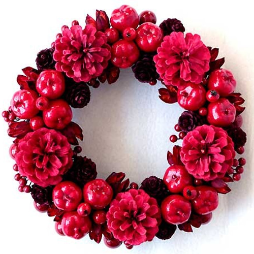 真っ赤なクリスマスリース ☆25cm/真っ赤なリース/クリスマスリース (112) リース sunleaf 通販