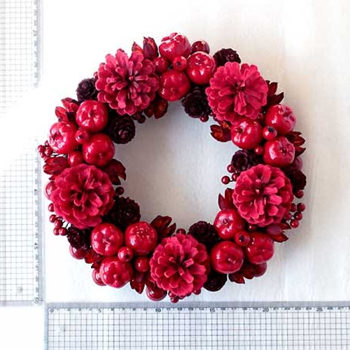 真っ赤なクリスマスリース ☆25cm/真っ赤なリース/クリスマスリース (112) リース sunleaf 通販