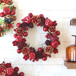 りんご・ゴールド・レッド・リース (53R33) Xmas X'mas クリスマス