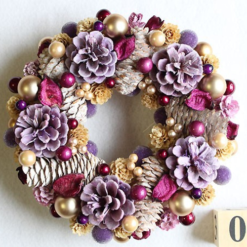 クリスマスリース 紫 コスモス Francfranc パープル リース 野花 クリスマスリース 紫 コスモス Francfranc パープル リース 野花