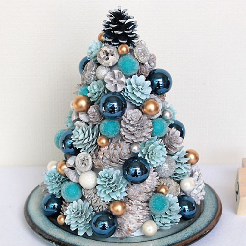 卓上ツリー 艶めく・クリスマスツリー パステル ブルー creema限定 (7