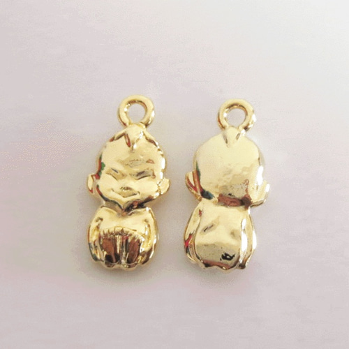 ビリケン　根付　鍵 ビリケンさんのストラップ（根付け／ゴールド） キーホルダー