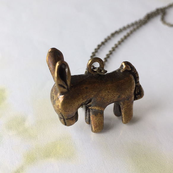 小さなロバのペンダント　Little Donkey Pendant　（チェーン　または　紐） 7枚目の画像