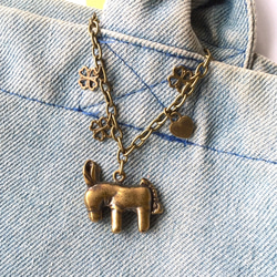 小さなロバのバッグチャーム　Little Donkey bagcharm（クローバー　ハート　つき） 3枚目の画像