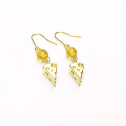 とろけるチーズのイヤリング　cheese earring 3枚目の画像