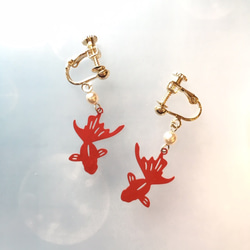 金魚 イヤリング・ノンホールピアス の人気通販｜Creema(クリーマ