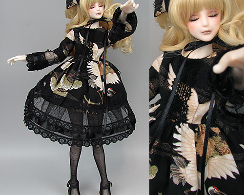 PH用/鶴のブラック和ゴシックドレスセット その他人形 RML 通販 579958