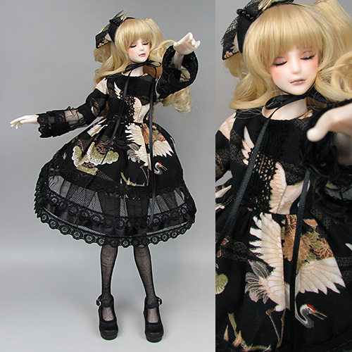 PH用/鶴のブラック和ゴシックドレスセット その他人形 RML 通販 579958