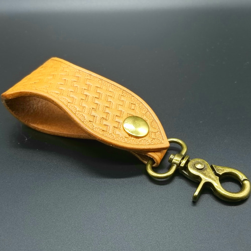 ハーマンオークレザーを使ったループキーホルダー　送料込み ハーマンオークレザーを使ったループキーホルダー - HAKODATE CRAFT