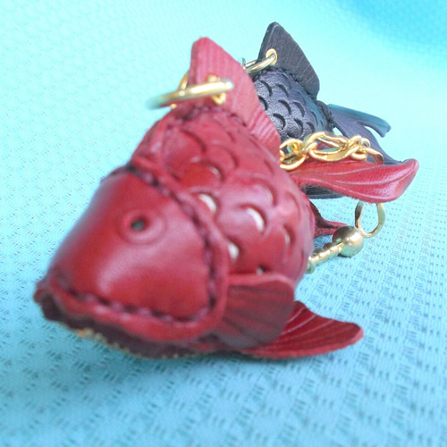 受注製作】レザー金魚のコインケース（琉金） 小銭入れ・コイン
