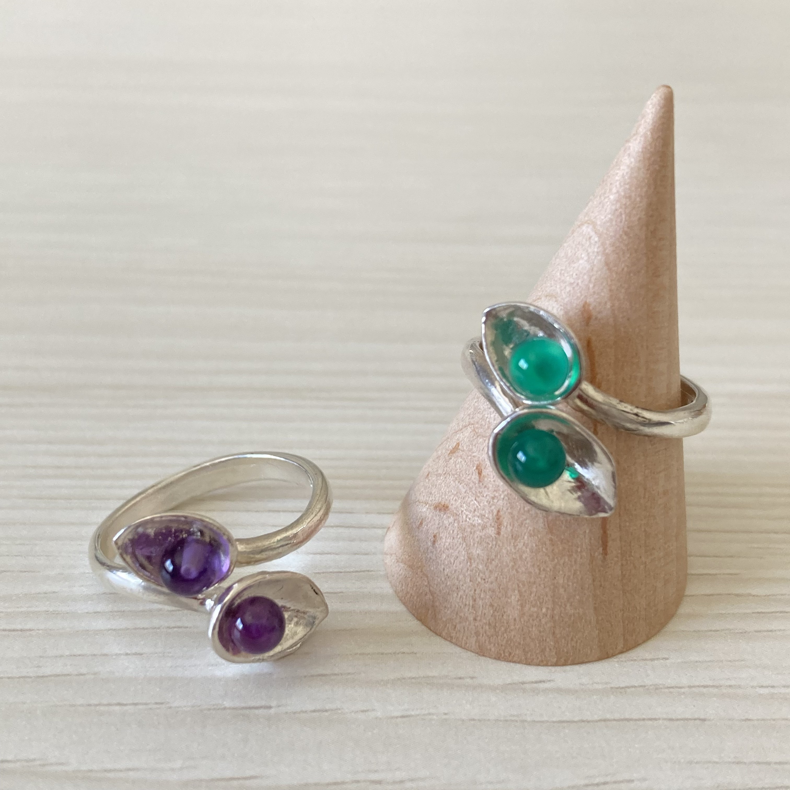 【シルバー＆天然石】指輪：瑞玉（みずたま）