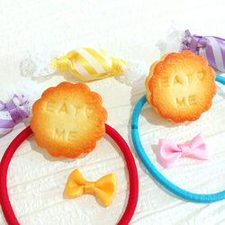 くまさんの名前入れクッキーのヘアゴム♪フェイクスイーツ♪ ヘアゴム
