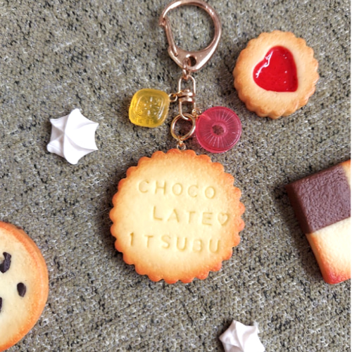 ♡なかよしくまクッキー♡チャームキーホルダーフェイクスイーツミニチュア