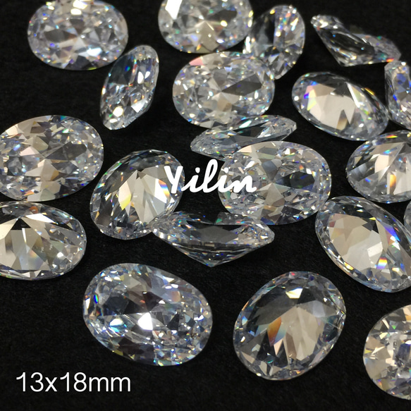 新入荷☆AAAキュービックジルコニ☆13x18mm☆楕円型☆1個入り 2枚目の画像