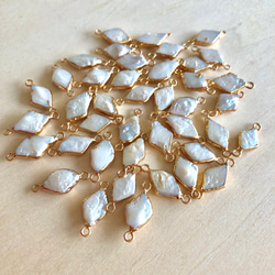 わけあり•在庫処分☆天然淡水パール•☆菱型•異形パール•真珠☆パーツ