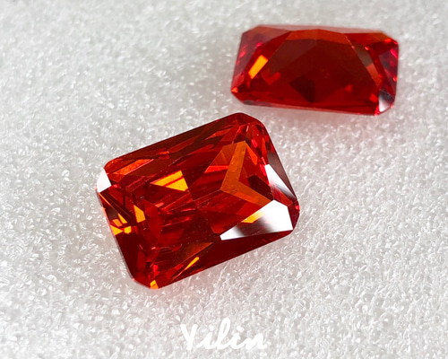 濃オレンジ☆1個入り☆レイディエントカッ☆13x18mm☆A級ジルコニア