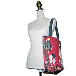 Red Fox日式手提袋Kawaii印花織物袋（帶拉鍊內部口袋） 第2張的照片