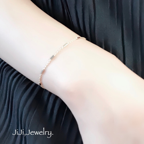 ステーションチェーン/ブレスレット/上品/シンプル/華奢/ゴールド