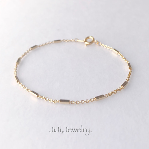 ステーションチェーン/ブレスレット/上品/シンプル/華奢/ゴールド