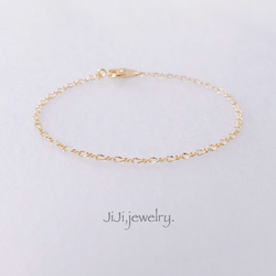 14KGF】つけっぱなしOK！細見え！極細チェーンブレスレット