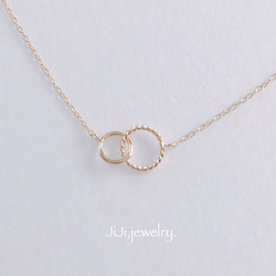 ダブルサークル/ネックレス/上品/シンプル/華奢 ネックレス