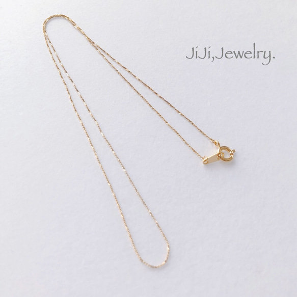 デザインカットチェーン/シンプルネックレス/ゴールドカラー 3枚目の画像