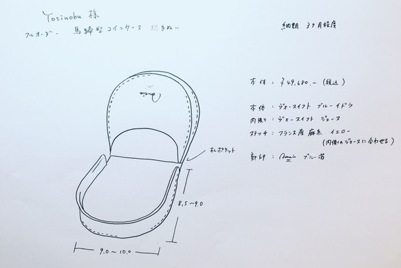 Yosinobu様フルオーダー馬蹄型コインケース 1枚目の画像