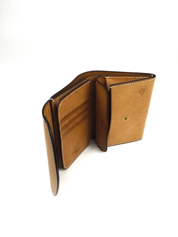 イタリアンレザー プエブロ 三つ折り財布 2枚目の画像