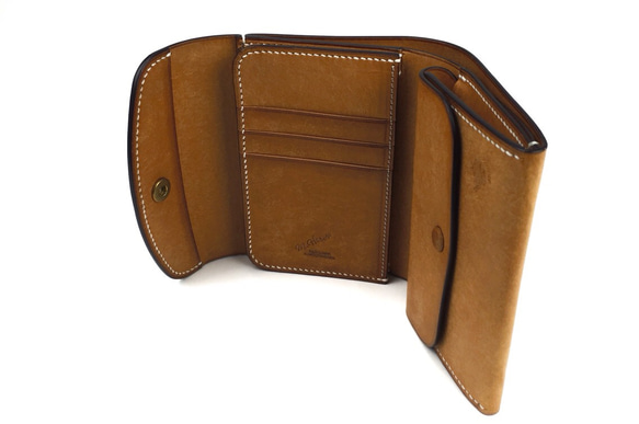 イタリアンレザー プエブロ 三つ折り財布 3枚目の画像