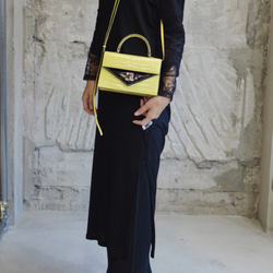 A.handbag-1(yellow crocodile×black crocodile) 2枚目の画像