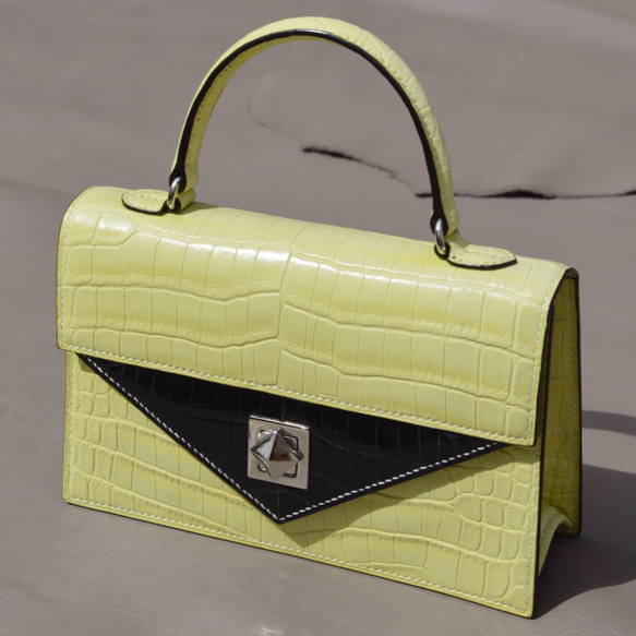 A.handbag-1(yellow crocodile×black crocodile) 7枚目の画像