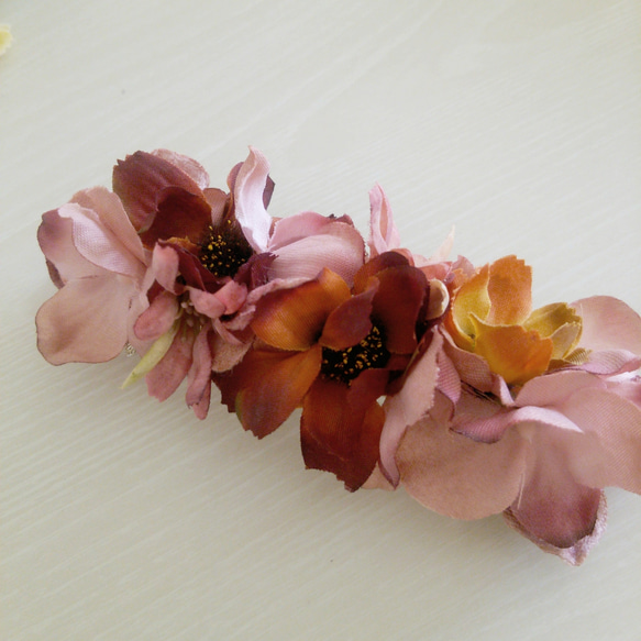 コスモスと紫陽花のバレッタ♪ 3枚目の画像