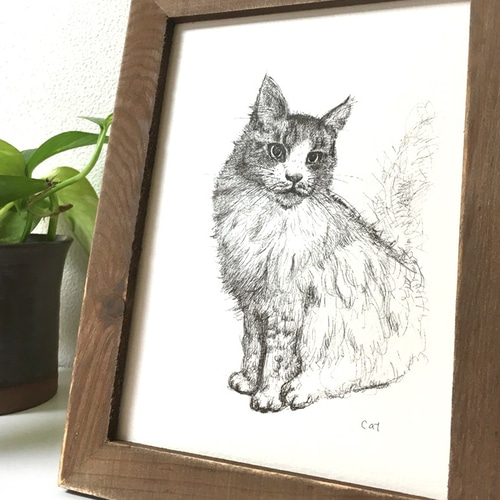 猫　絵画 アート　インテリア　ハンドメイド　メインクーン　イラスト　BAEZ3 BAEZ3 | 絵画販売 インテリアアート専門通販 This Is Gallery