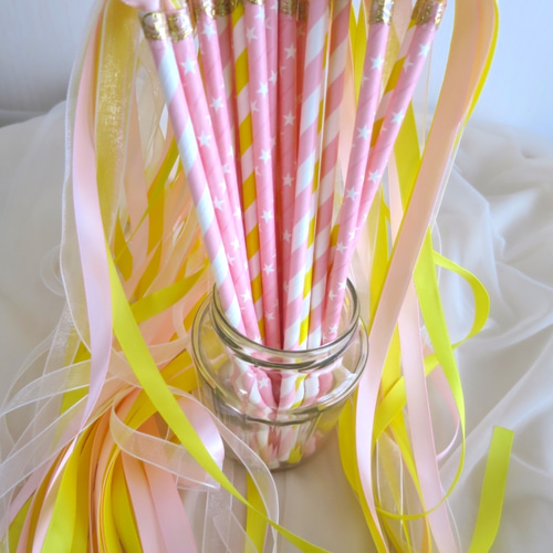 リボンワンズ ピンク＆イエロー20本2500円 送料無料 その他インテリア