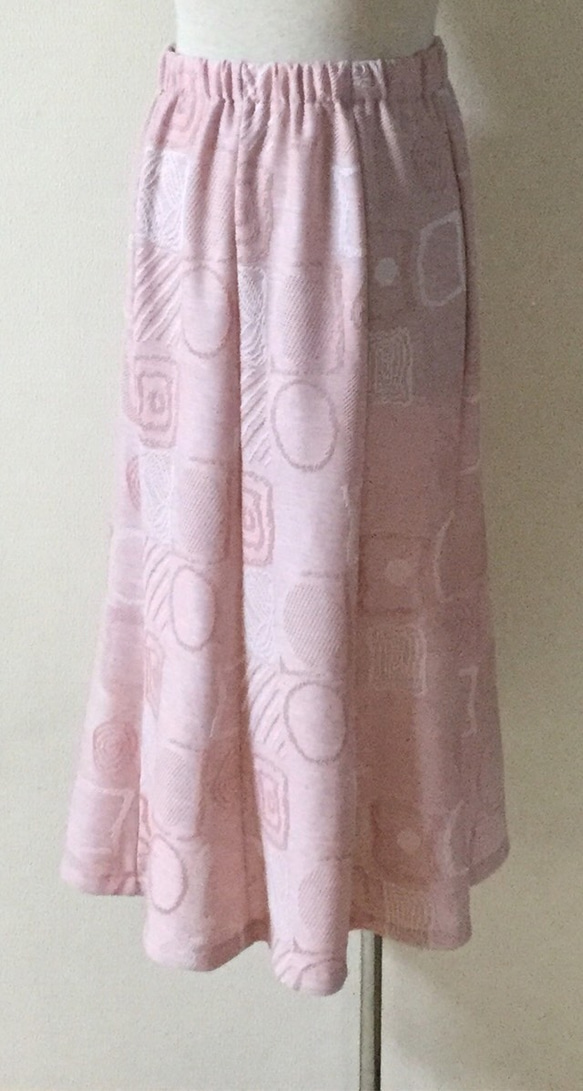8枚はぎスカート(綺麗シルエット)＊ピンク柄 2枚目の画像