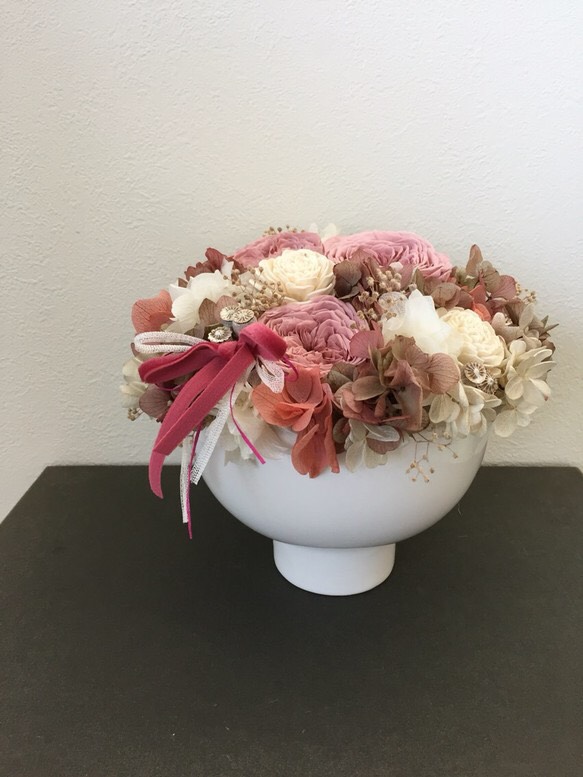 ＊母の日にオススメ＊ アンティークピンク ポットアレンジ(Ｌ)