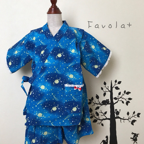 キッズ 甚平 浴衣 ハンドメイド 90-100 - メルカリ