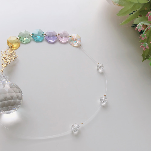 パステルカラーっていい♡スワロフスキー社製＊サンキャッチャー パステルカラーって癒される♡スワロフスキー サンキャッチャー